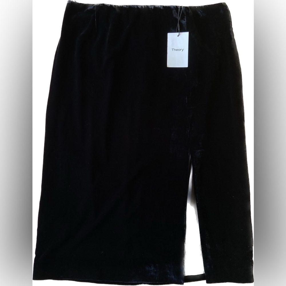 New Theory Black Velvet Skirt size 12